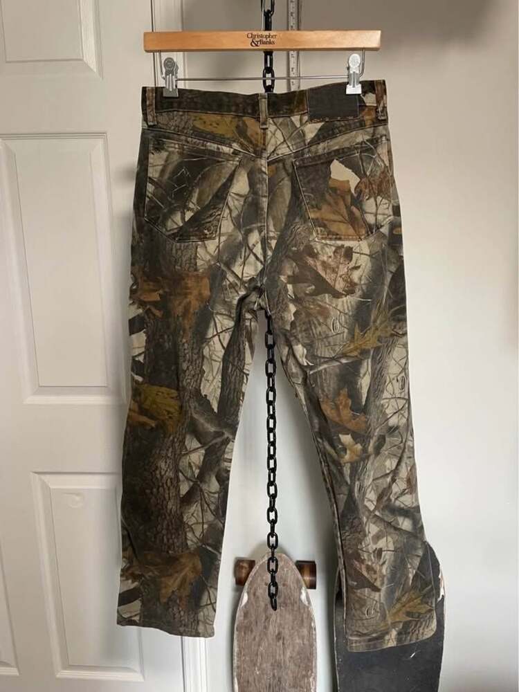 Vintage Y2K real tree camouflage jeans free shipping